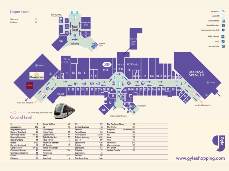 Centre Map Visitor Info Gyle Shopping Centre
