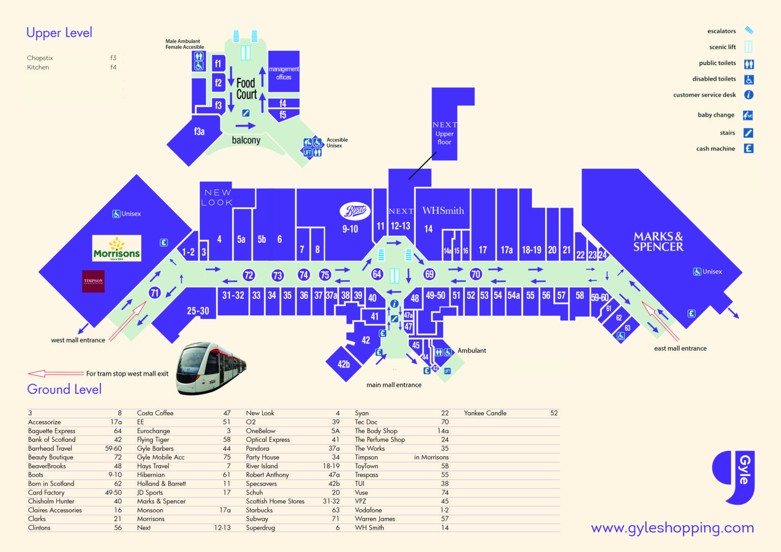 Gyle Centre Map - Visitor Info | Gyle Shopping Centre