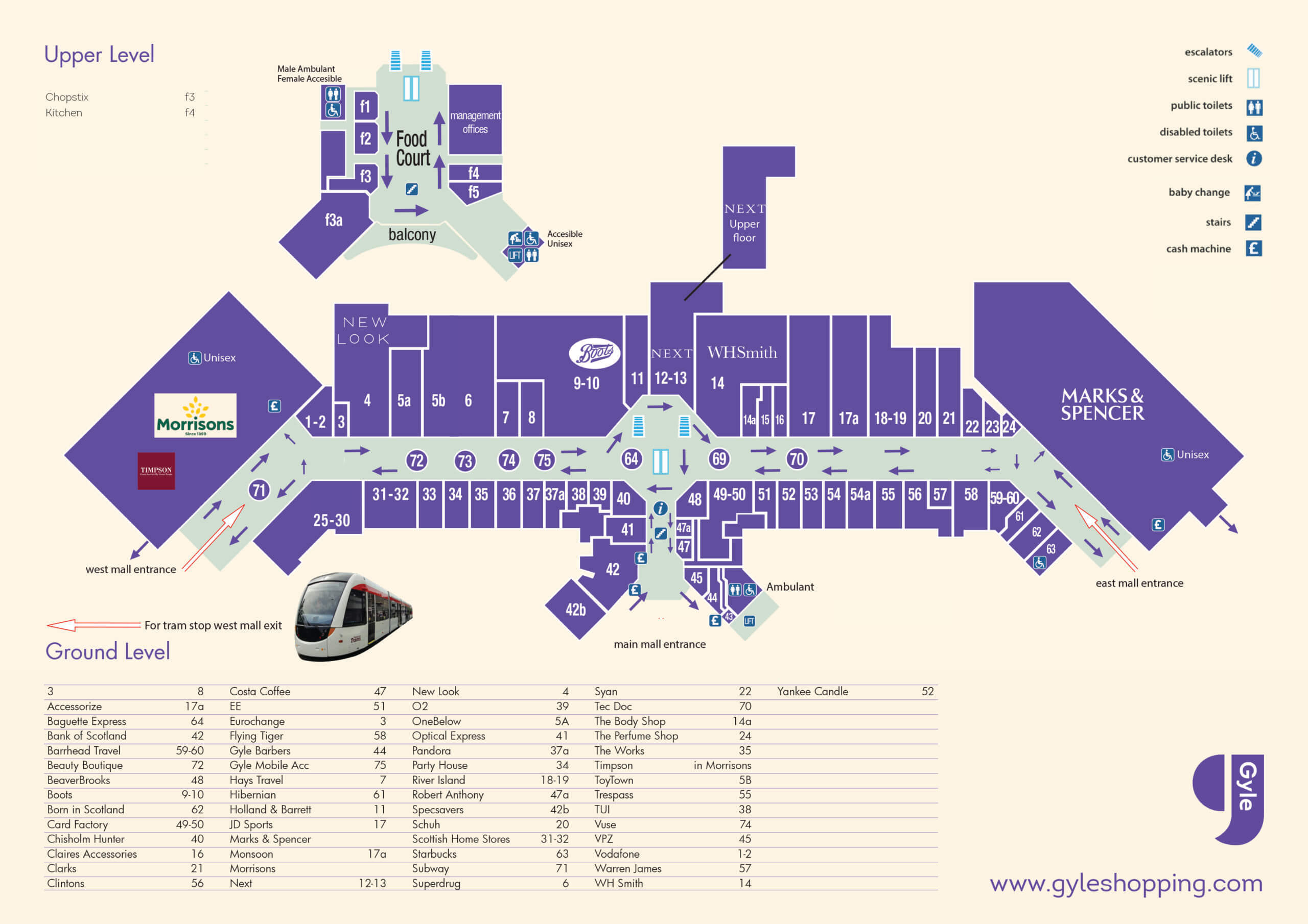 Broadway Shopping Centre Map Centre Map - Visitor Info | Gyle Shopping Centre